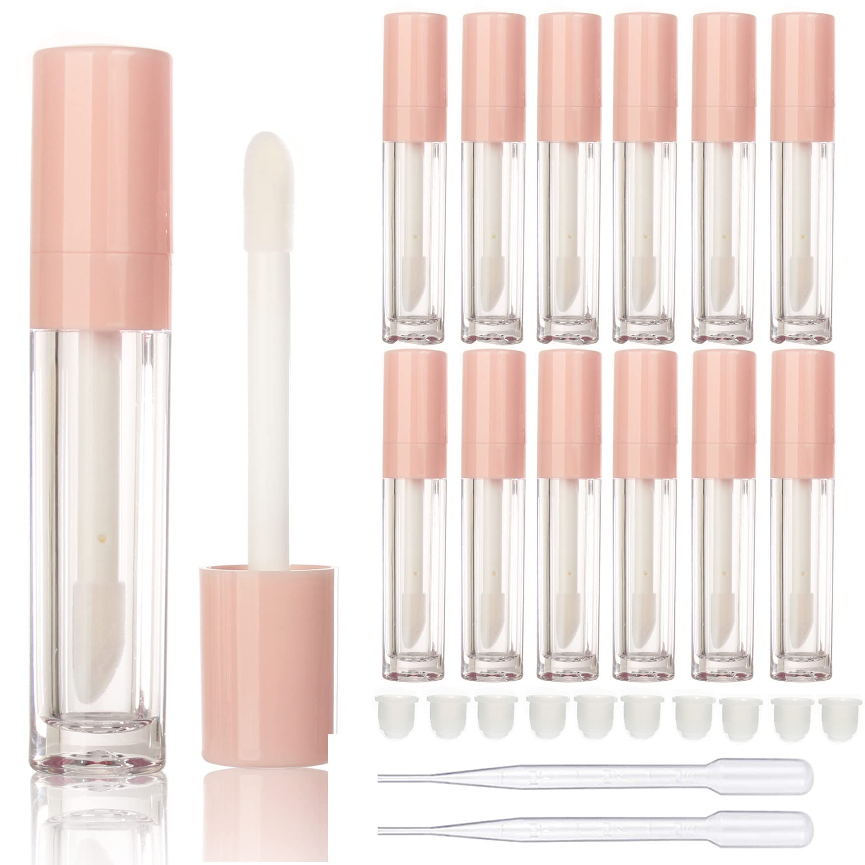 COSIDEA 14 pcs empty 8ml big wand lip gloss tube concealer tube packing, PINK