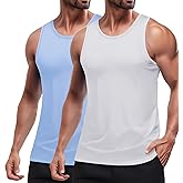 COOFANDY Mens Tank Top UPF 50+ Quick Dry Sleeveless Shirts Summer Workout Muscle T Shirt Cool Swim Beach Top