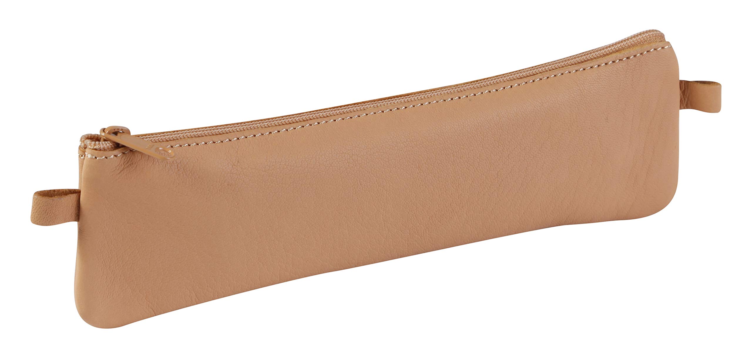 Clairefontaine 8301C - One Flat Schoolbag - Dimensions: 22x6 cm - Made of Genuine Lambskin Leather - Beige Colour - Multi-Functional - Practical + Durable