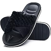 Roknemo House Slippers for Women - Cozy Adjustable Open Toe Slides - Slip On Indoor Outdoor Non-slip Ladies House Shoes