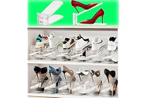 Euberla Shoe Slots Organizers Adjustable Shoe Rack Holder Clear Shoe Space Saver De Zapatos for Cabinet Organization Shoe sta