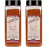 Pork Barrel BBQ All-Purpose BBQ Seasoning & Rub | Sugar-Free, Gluten-Free, MSG-Free | All American BBQ Seasoning for Chicken, Beef & Pork – 22oz Chef Shaker Jar, Pack of 2