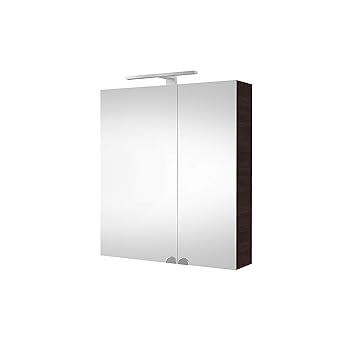 Planetmöbel Spiegelschrank Badezimmer mit LED Beleuchtung 60 cm (Wenge