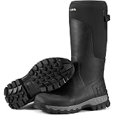 HISEA Men's Waterproof Tall Rubber Rain Boots Insulated Hunting Boots | Neoprene Warm Mud Boots, Arctic Ice Grip Non-Slip Sole Snow Shoes for Farming, Fishing, Working Outdoors, Winter