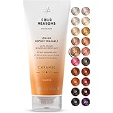 FOUR REASONS Color Mask, Caramel (27 Colors) – Hair Gloss & Color Depositing Conditioner – Semi Permanent Hair Toner for Color-Treated Hair Color For Women – Vegan & Cruelty-Free – 6.76 fl oz