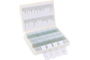JECONE 120-Pcs Microscope Slides with Specimens,Plant, Animal, Algae,etc,Educational Microscope Slides and Covers for Young Scientists,Perfect for Biology Class and Experiments