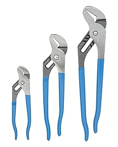 Channellock 3 Piece 9-1/2-Inch, 6-1/2-Inch, and 12-Inch Tongue and Groove Plier Gift Set