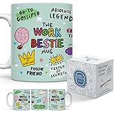 Palasarkaaa Funny Office Gifts for Coworkers, Work Bestie Coffee Mug 11oz for colleague Women Men, Appreciation Christmas Birthday Friendship Farewell Leaving Gifts