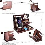 Robomanor Wood Phone Docking Station Bedside Organizer Gifts for Him view 3