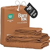 Bamtek 100% Viscose from Bamboo Sheets Twin XL Size, Super Soft Bedding Set, 3PC Cooling Sheets for Hot Sleepers, Vegan Silk Moisture Wicking, Organically Grown Bedsheet, Almond -38" x 80"