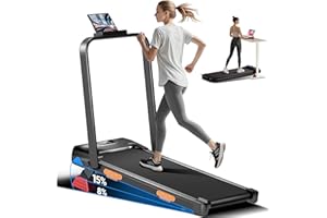 Walking Pad with 15% Incline 2.5HP Foldable Treadmill for Home and Office Under Desk 300LBS Weight Capacity Treadmill with LE