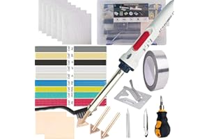 SOUVLAND Plastic Welder, 110V/100W Plastic Welding Kit, Plastic Soldering kit for Bumper Kayak Repair-With 100 Rods,3 Tips,6 Wire Mesh,1 Volume Tin Wire,2 Sandpaper,1 Stand,1 Metal Brush,1 Screwdriver (White)