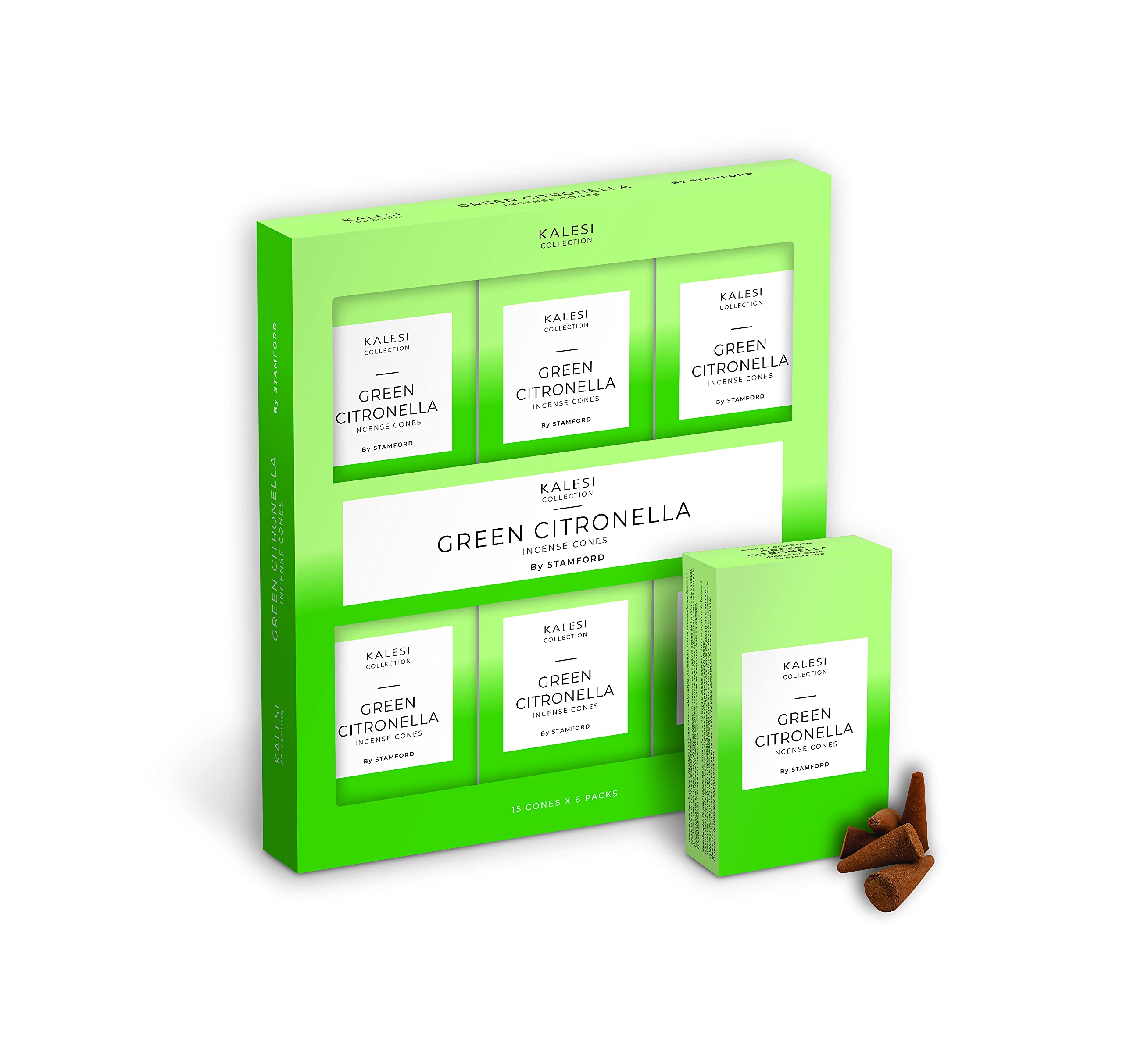 The Kalesi Collection by Stamford Green Citronella Incense Cones - Pack of 6 Green Citronella Cones 6 Pack 42203