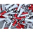 TRUESTRIKE Premium Golf Tees – 100 Plastic Golf Tees in Bulk (Red/Black, 3 1/4)