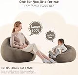 Nobildonna Bean Bag Chair Cover 200L Corduroy Light Brown No Filler view 8