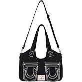 True Religion womens True Religion Women's Satchel Bag, Crossbody Purse Handbag With Horseshoe Logo Stitching