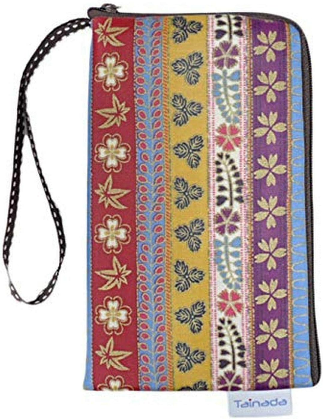 Tainada Women Universal Phone Wristlet Wallet Pouch, Dual Slots Zipper Purse Carry Case Bag for iPhone 16/15 Pro Max, 16/15 Plus, Samsung S24+, S23 FE, A35, A54 (Ethnic Pattern)