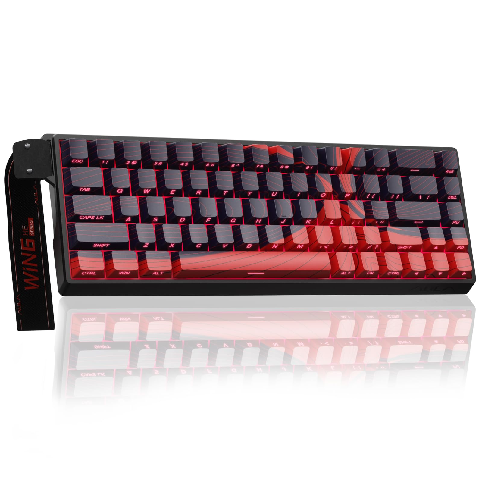 Photo 1 of **PARTIALLY FUNCTIONAL, SEE NOTES** AULA WIN68 HE MAX - Hall Effect Gaming Keyboard with Magnetic Switch, Adjustable Actuation Fast Trigger Mode, 8KHz Polling Rate, RGB Backlit Wired Mechanical Gaming Keyboard 60 Percent Compact Design