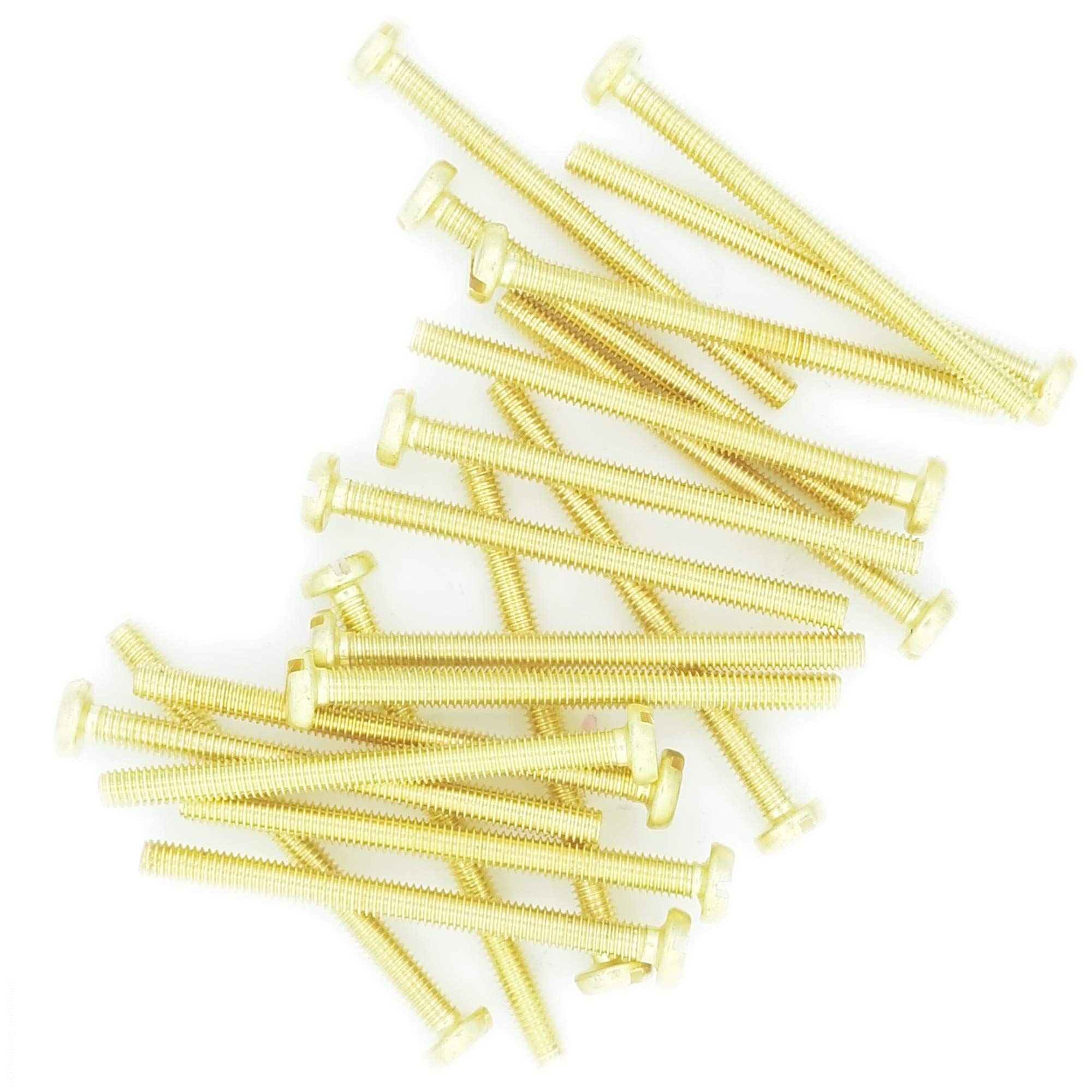 M4 x 6 (4mm x 6mm) Slot Pan Machine Screw (Bolt) - Brass (Pack of 20)