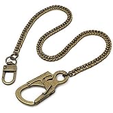 Ahiller Men’s Wallet Chain, 25" Stainless Steel Keychain Alloy Carabiner & Double Lock, Heavy Duty Biker Accessories