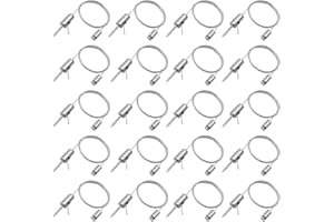 CEZELUX 20 Pack 3ft Hexagon Garage Lights Suspension Cables Kit for Hexagon LED Lights Adjustable Steel Hanging Chains Per Strip Load Capacity 6.6Ib, Light Suspension Kit for LED Panel Aquarium Lights (20)