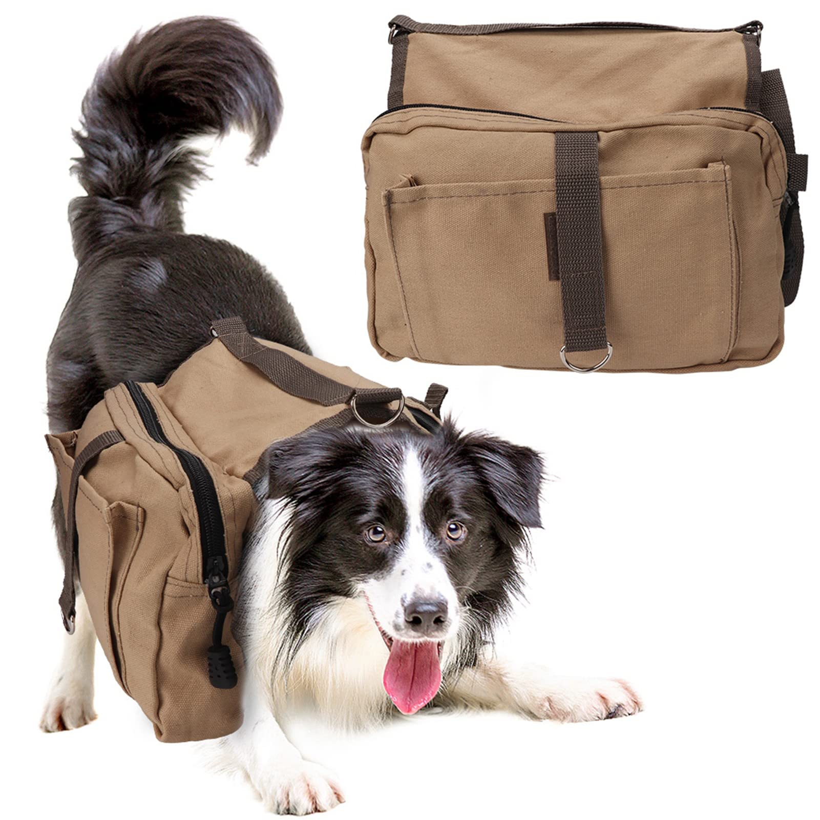 Hffheer Dog Pack Hound Backpack Multi-functional Dog Outdoor Saddle Bag Travel Camping Hiking Walking Gear Pet Trail Pack for Medium Large Dogs