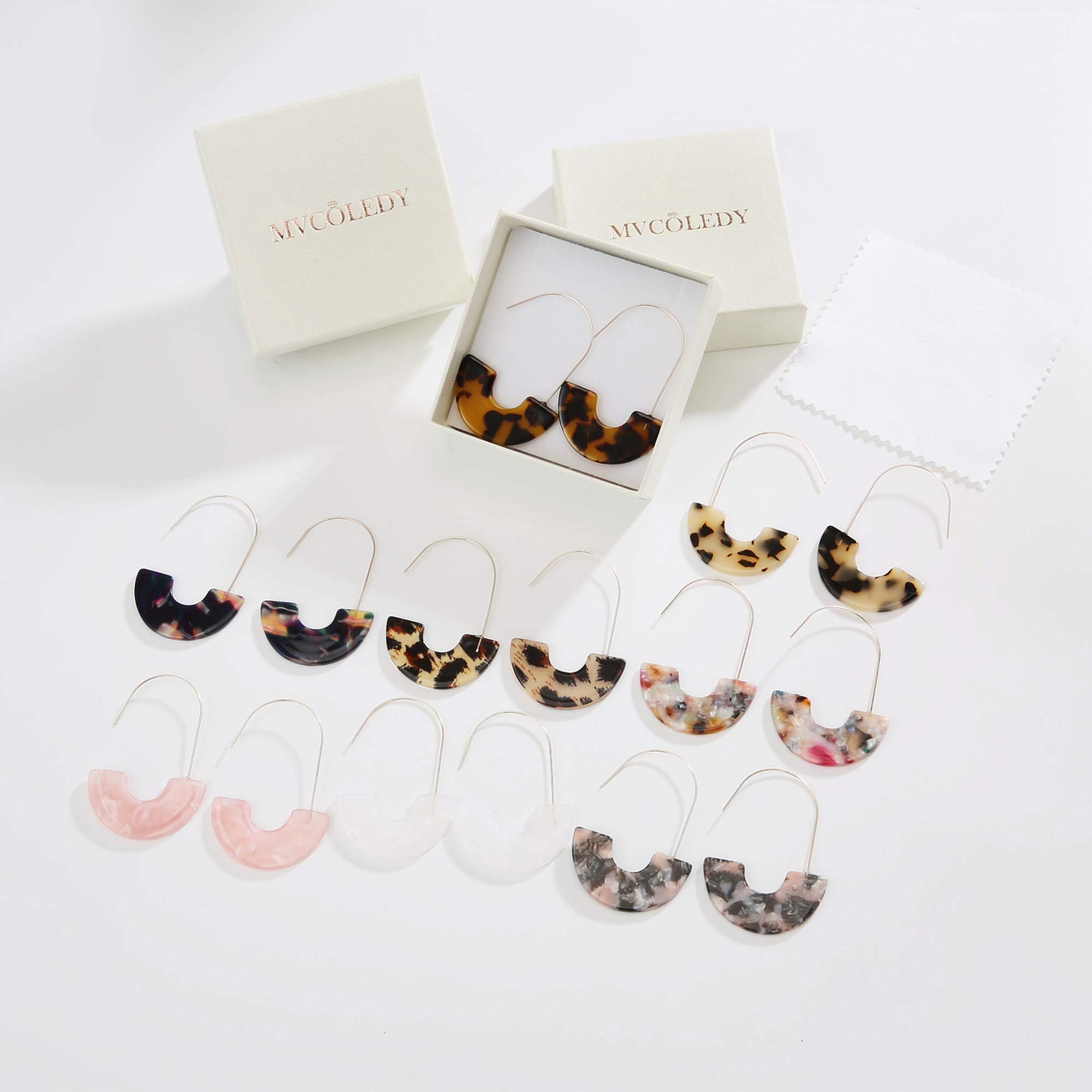 MVCOLEDY Acrylic Earrings Bohemian Style Drop Dangle Earrings Resin Earrings for Women Fashion Jewelry (Floral)