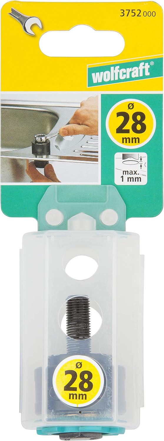 wolfcraft Hole Cutter diameter 28 mm I 3752000 I For punching clean and precise holes in stainless steel sinks with ease - Image 4