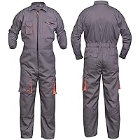 Amazon.com: Grey Work Wear Men's Overalls Boiler Suit