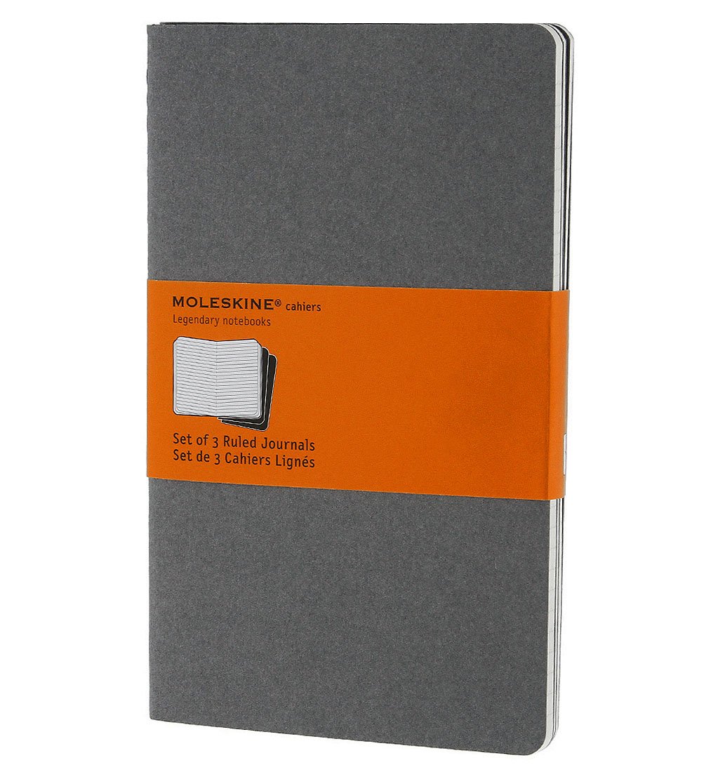 Moleskine Soft Grey Ruled Cahier Large Journal (3 Set)