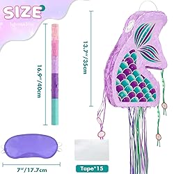 WERNNSAI Foldable Mermaid Piñata - Pull String