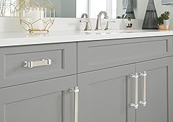 Amerock | Cabinet Pull | Satin Nickel/Polished