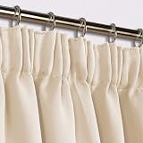 Aspire Homeware Blackout Curtains 66x72 Pencil Pleat Cream 2 Panels view 2
