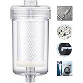 FA10 Washer Water Filter,1 Micron, 99.5% Removal of Chlorine Odor, Carbon+PP Filter Media, Soften Skin Hair & Clothes, Filter for Washing Machine, Shower, Anti Scale, 6.7" Inline