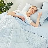 Cozy Bliss Cooling Throw Blanket for Hot Sleepers 50"x70", Q-Max 0.45 Cooling Comfort, Cold Blankets for Night Sweats Sleeping, Ultra-Cool Lightweight Breathable Summer Blanket for Couch Bed, Blue