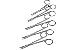 IRIS Scissors 4.5" Stainless Steel Micro Shears Set of 5 Pcs Multipurpose Lab Supplies