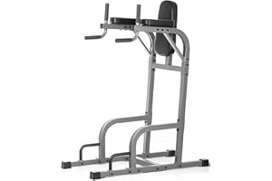 XMARK Knee Raise, Dip Stand with Push Up Station, Commercial Vertical Knee Raise, Captain's Chair, Upper Body and Core Workout Machine
