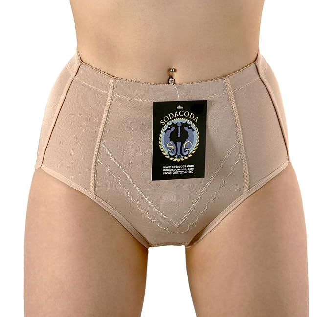 Sodacoda Damen Figurformende Po Push-Up Bauch-Weg Effekt Mieder Hose inkl entnehmbare Polster
