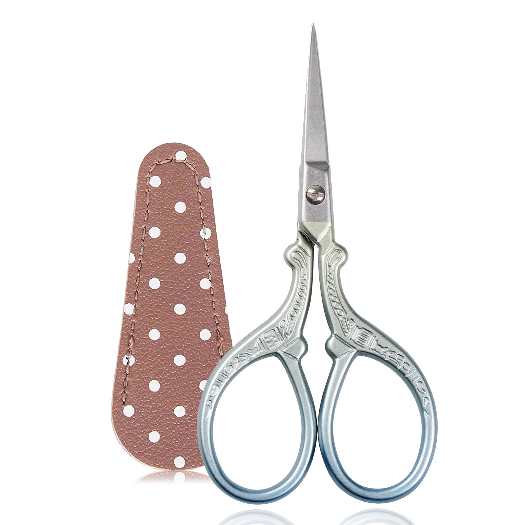 BIHRTC Cross Stitch Scissors 3.6Inch Bird Stainless Steel Scissors Sharp Sewing Shears with Fake Leather Cover for Craft DIY Needlework Artwork DIY Tools Manual Handicraft