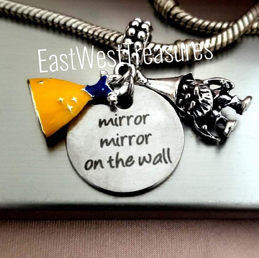 Snow White And the Dwarfs Charm Bracelet, Necklace, Keychain - Mirror Mirror On the Wall Jewelry gift for Girls Women