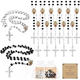 Taikula 14 inch Wooden Rosary Beads Bulk Necklace,Virgen De Guadalupe Rosaries for Baptism Favor Our Lady of Guadalupe First Communion Scented Rosary with Organza Bag Rosaries Catolicos for Women Men