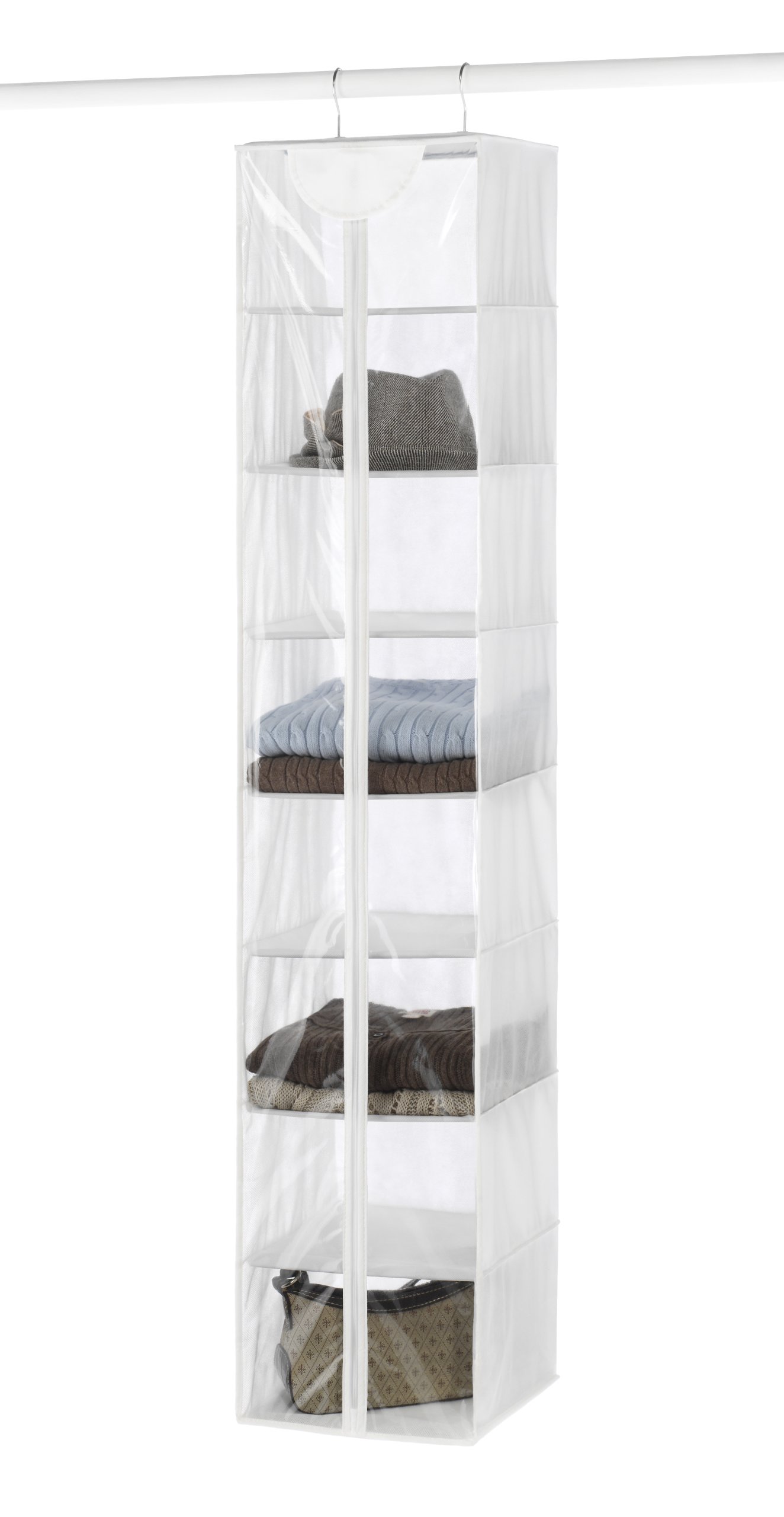 Photo 1 of Whitmor Crystal Clear Hanging Sweater Bag - White