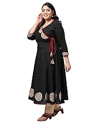 Yash Gallery Women's Cotton Slub Patchwork Angrakha