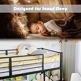 Maxmass Kids Single Loft Bed with Slide, Ladder & Guardrails - Black view 5