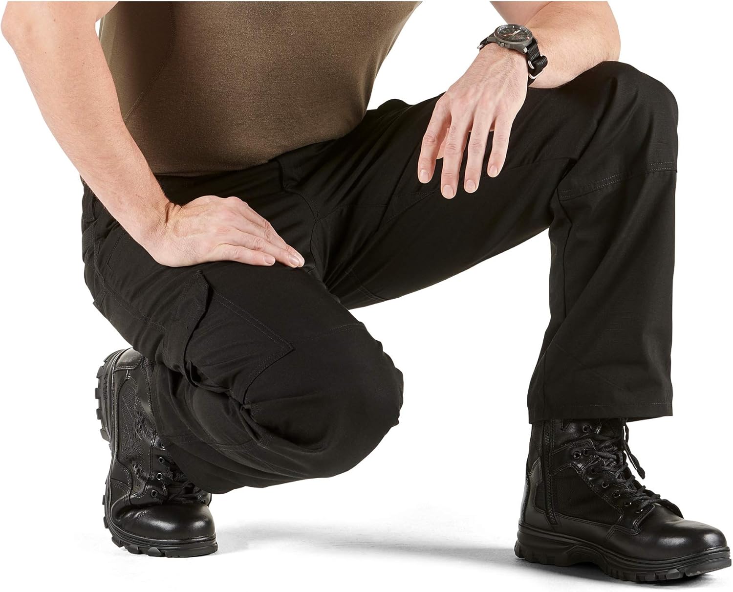 5.11 Tactical Men's Taclite Pro Lightweight Performance Pants, Cargo Pockets, Action Waistband, Black, 38W x 32L, Style 74273: Clothing