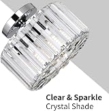 FRIDEKO HOME Crystal Ceiling Light Chrome Flush Mount Modern LED Fixture view 8