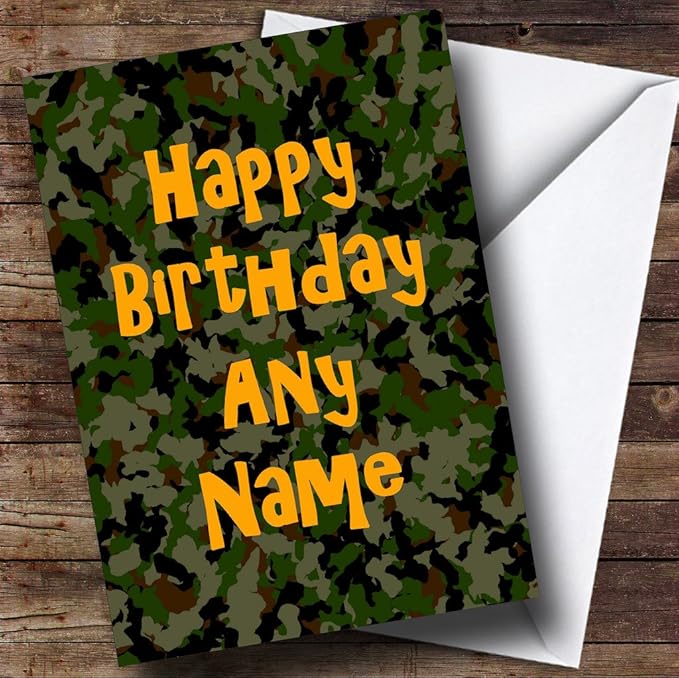 Camouflage Army Soldier Personalised Birthday Card Amazon.co.uk