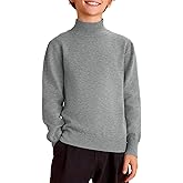 Haloumoning Boys Turtleneck Sweater Kids Fashion Long Sleeve Knit Pullover Sweaters 5-14 Years