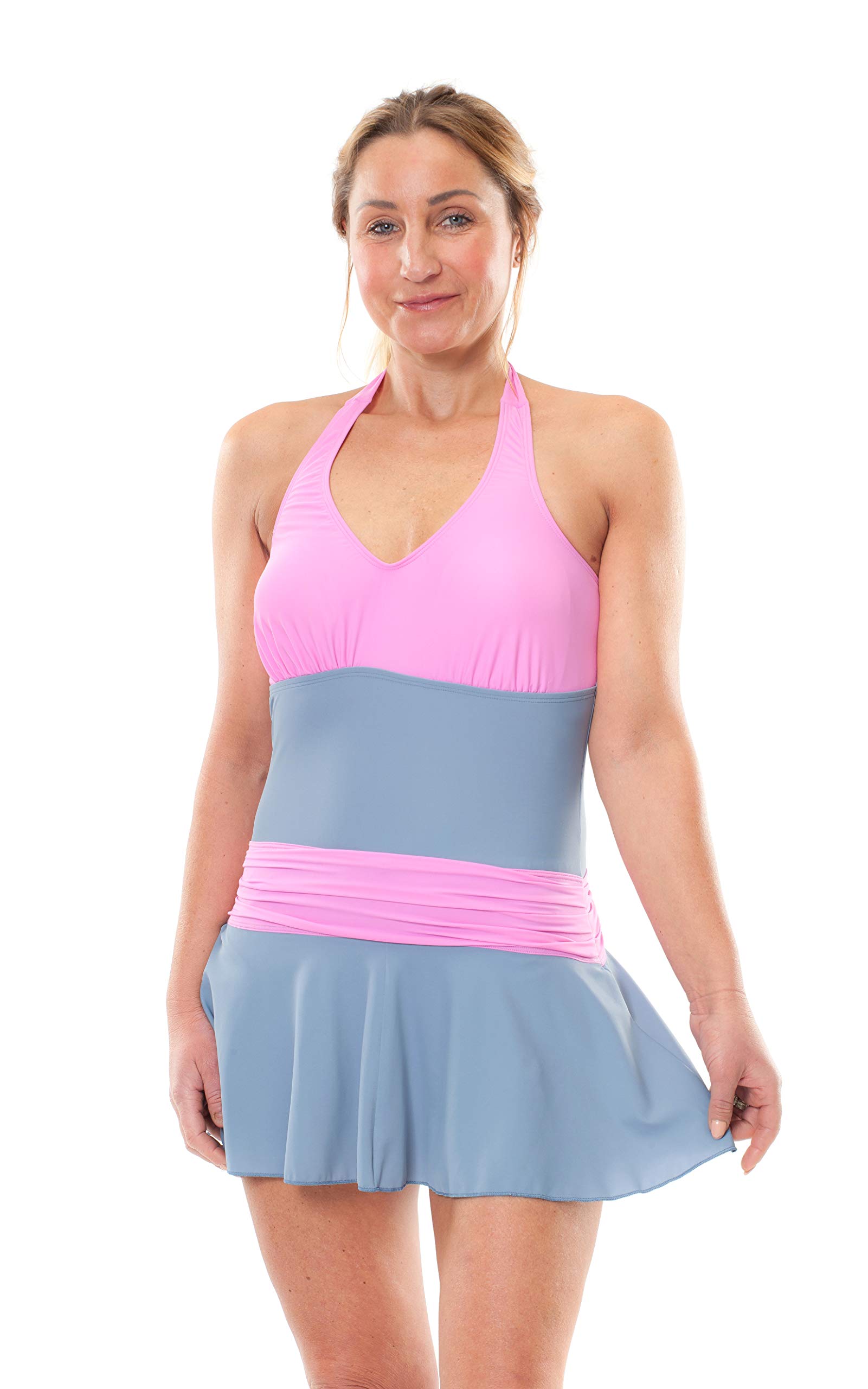 KesVir Ladies Incontinence Skirt Swimsuit Silver/Cameo, Size 20