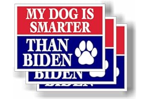 WORK HOUSE SIGNS 3 Pack Eco My Dog is Smarter Than Joe Biden Trump Political Bumper Magnet 4 in x 3 in